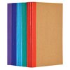 Better Office Products Kraft Notebooks, Colored Spines, 8.3in.x5.5in. A5 Size, 60 Blank White Pages, 80gsm, Soft Cvr, 20PK 25031